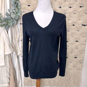 Banana Republic Navy Merino Wool V-Neck Sweater size S